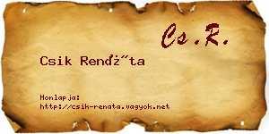 Csik Renáta névjegykártya
